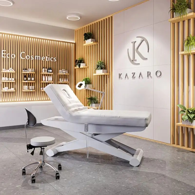 Łóżko Kosmetyczne Luna X Plus Pure VibeSound Z Podgrzewaniem - Białe -Łóżka kosmetyczne- 